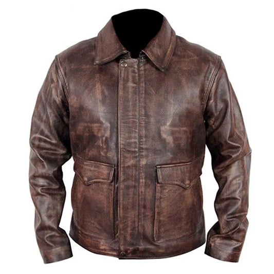 Indiana Jones Harrison Ford Brown Leather Jacket