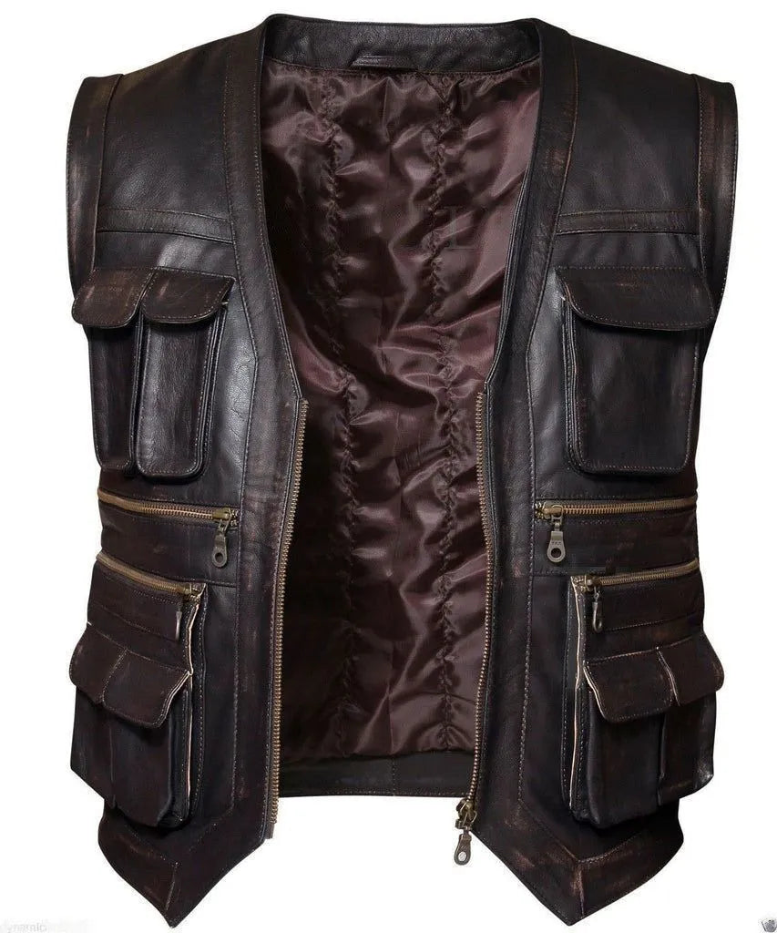 Chris Pratt Jurassic World Fallen Kingdom Owen Grady Leather Vest