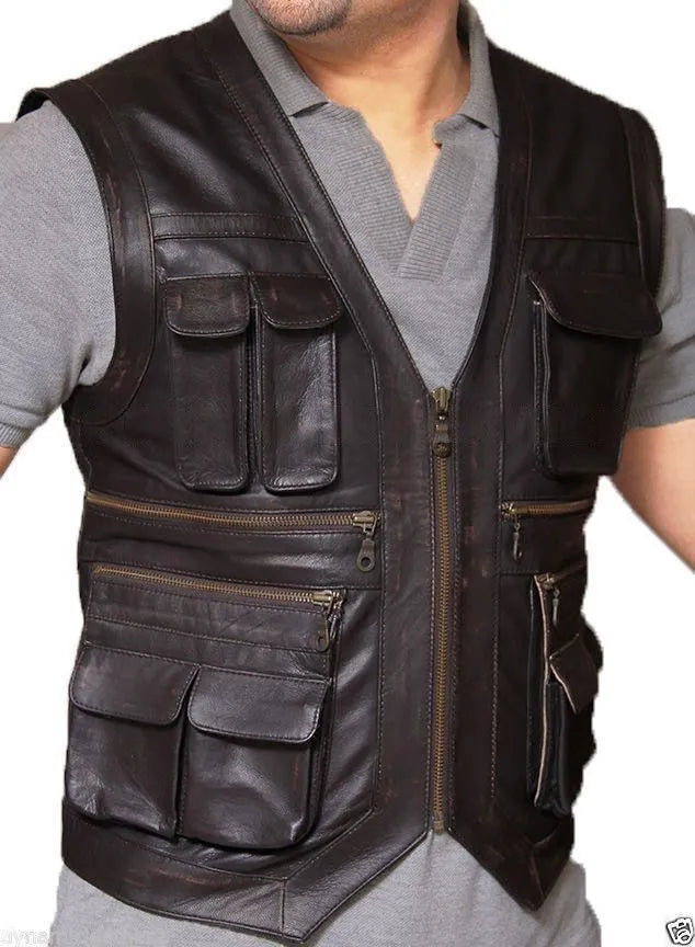 Chris Pratt Jurassic World Fallen Kingdom Owen Grady Leather Vest