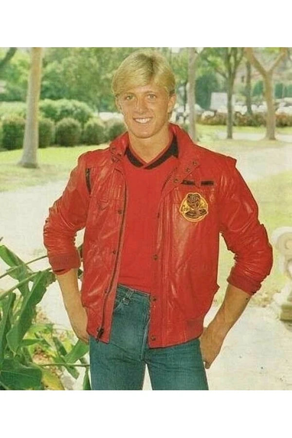 William Zabka Johnny Lawrence Cobra Kai Red Bomber Jacket