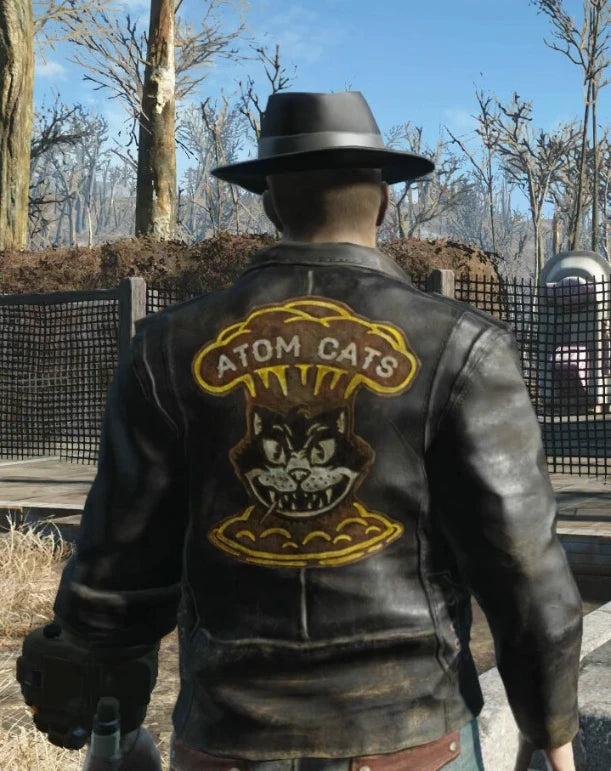 Atom Cats Fallout 4 Leather Gaming Black Jacket