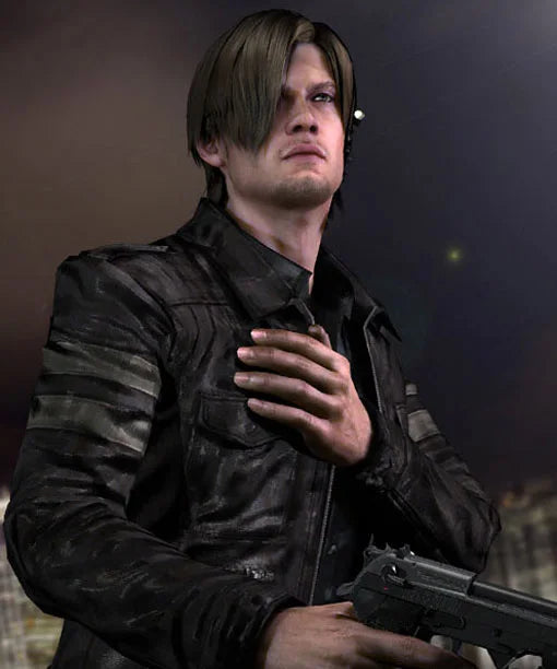 Leon Kennedy Resident Evil 6 Black Leather Jacket