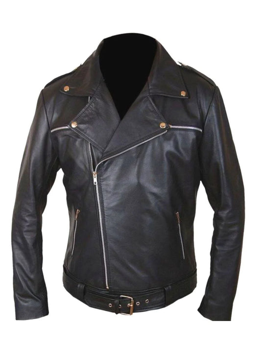 The Walking Dead Jeffrey Dean Morgan Black Leather Negan Jacket