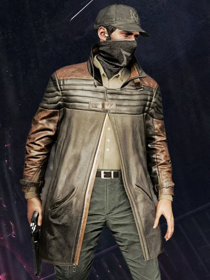 Watch Dogs 3 Legion Aiden Pearce Brown Leather Coat