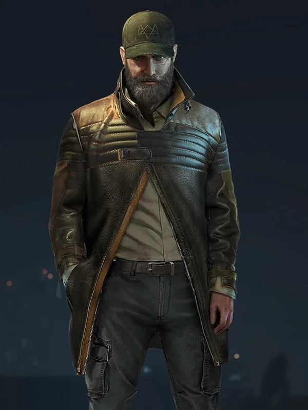 Watch Dogs 3 Legion Aiden Pearce Brown Leather Coat