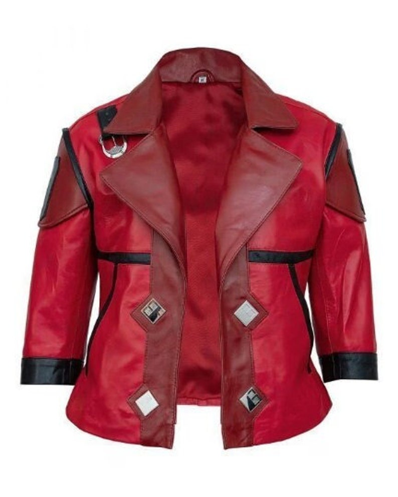 Handmade Women's Arcane VI Jacket | LOL VI Cosplay Costume Red Leather Jacket