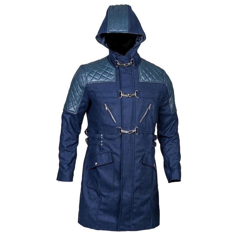 DMC Blue Devil May Cry 5 Game Nero Trench Coat with Hood