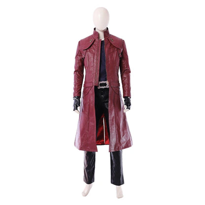 Devil May Cry 5 DMC 5 Dante Cosplay Costume Jacket Long Red Leather Coat