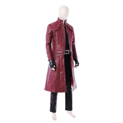 Devil May Cry 5 DMC 5 Dante Cosplay Costume Jacket Long Red Leather Coat