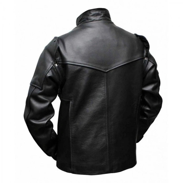 Bucky Barnes The Winter Soldier Sebastian Stan Black Leather Jacket